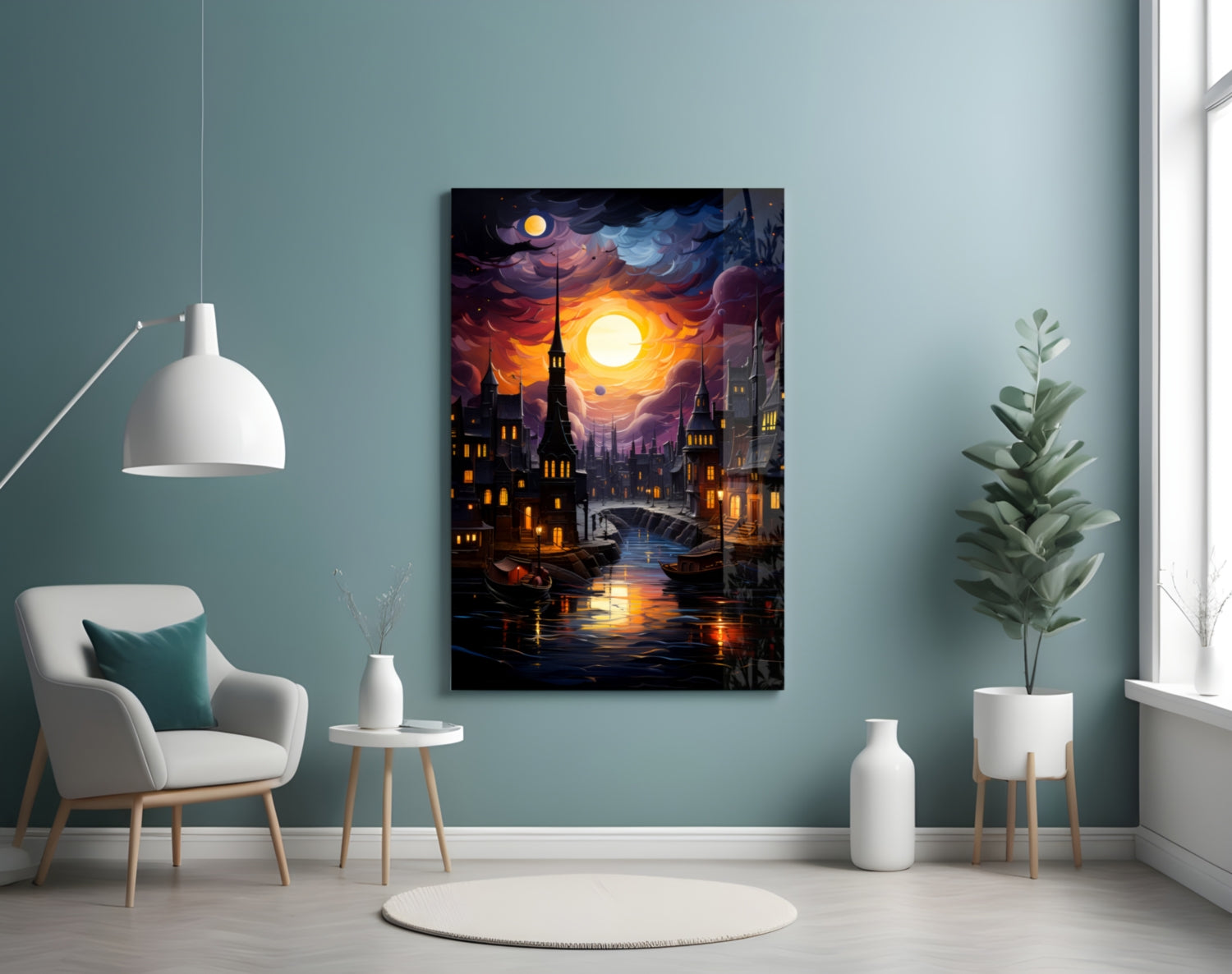 Moonlight Glass Wall Art|| Designer&