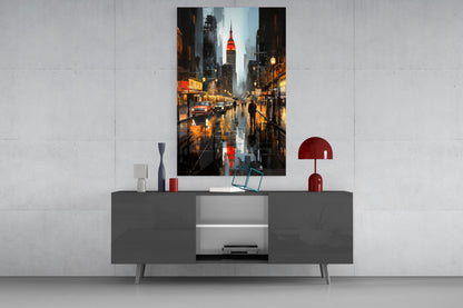 City Night Glass Wall Art|| Designer&