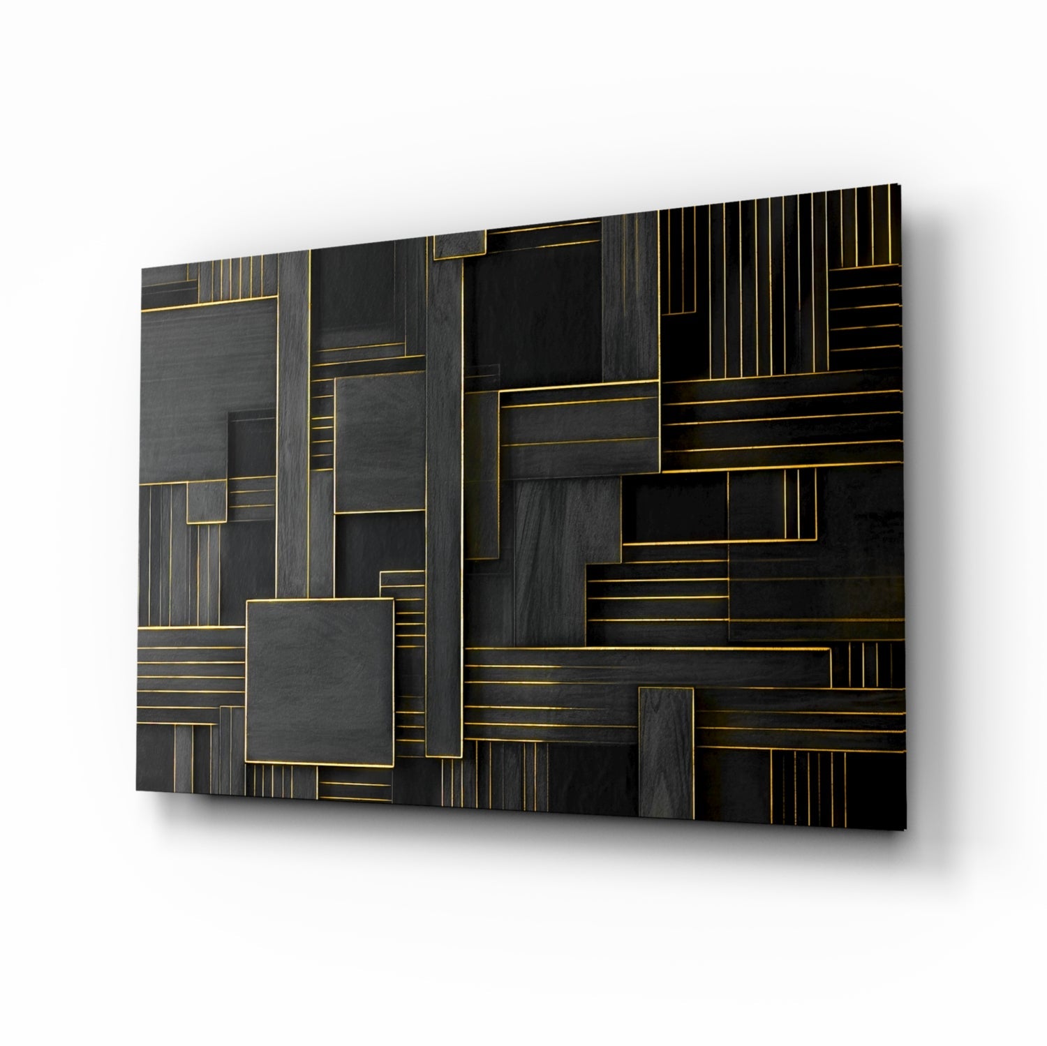 Rectangles Glass Wall Art|| Designer&