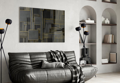 Rectangles Glass Wall Art|| Designer&