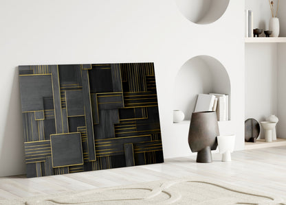 Rectangles Glass Wall Art|| Designer&
