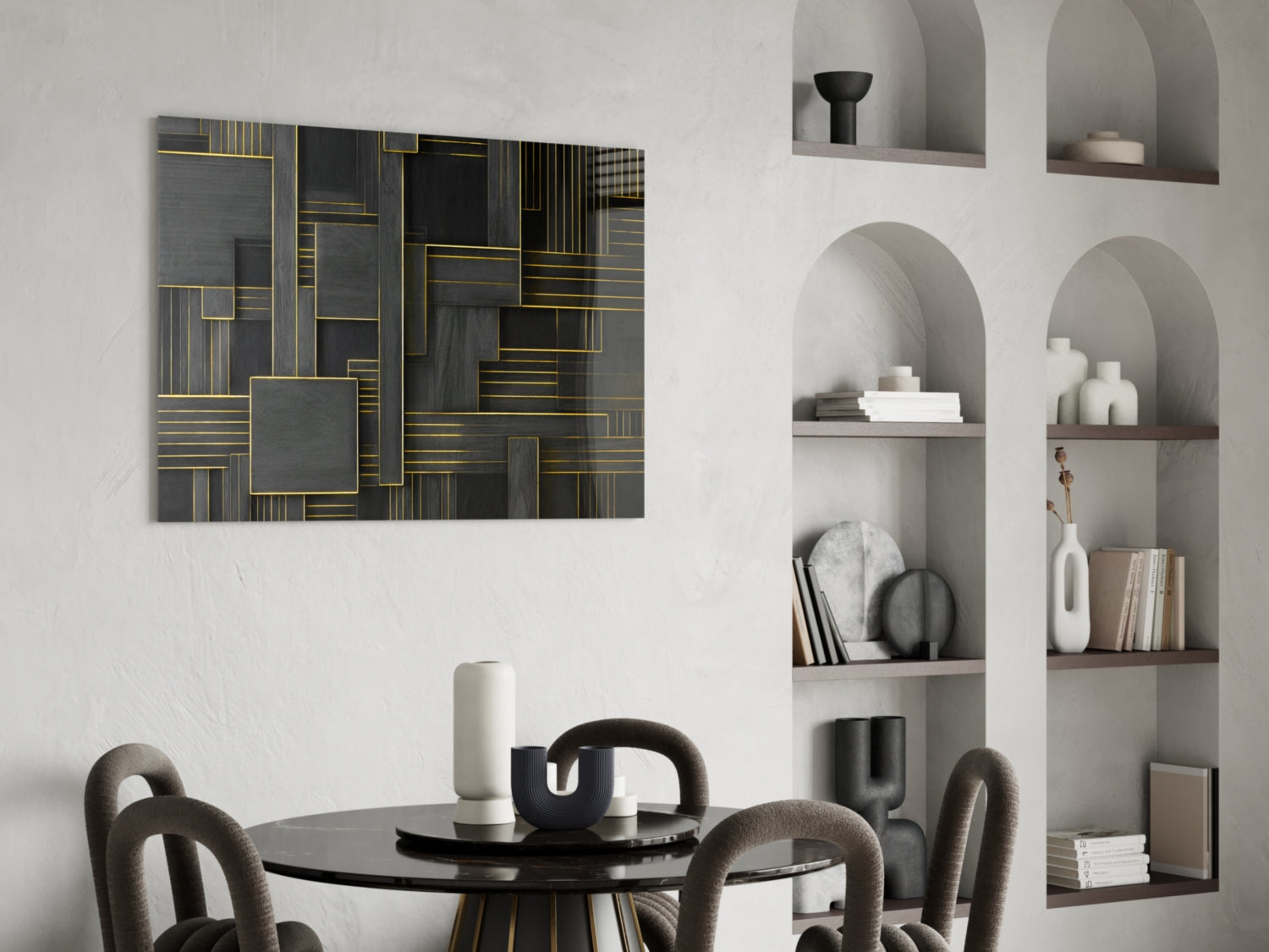 Rectangles Glass Wall Art|| Designer&