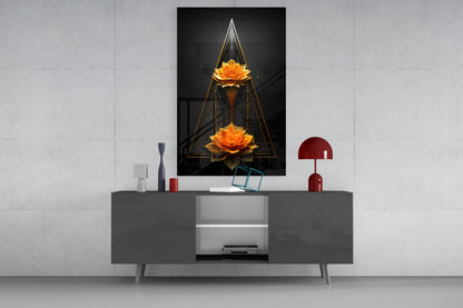 Lotus Glass Wall Art|| Designer&