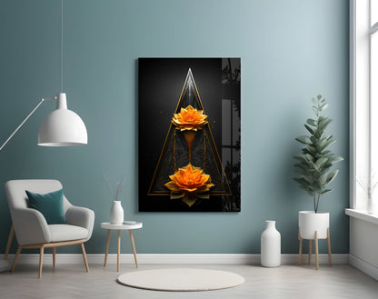 Lotus Glass Wall Art|| Designer&