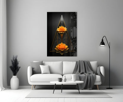 Lotus Glass Wall Art|| Designer&