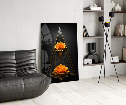 Lotus Glass Wall Art|| Designer&