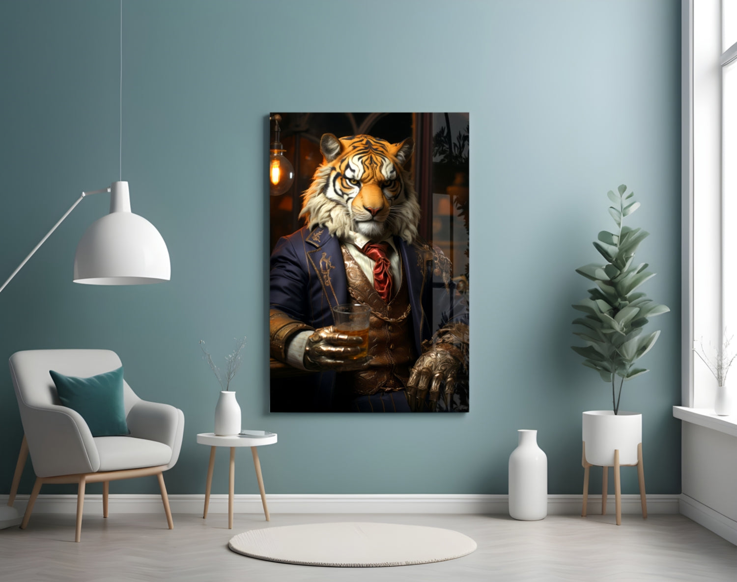 Duke Lion Glass Wall Art|| Designer&