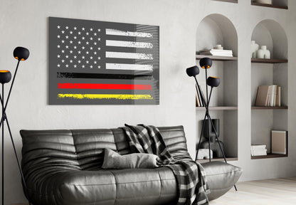 USA - Germany Flag Glass Wall Art || Designer Collection