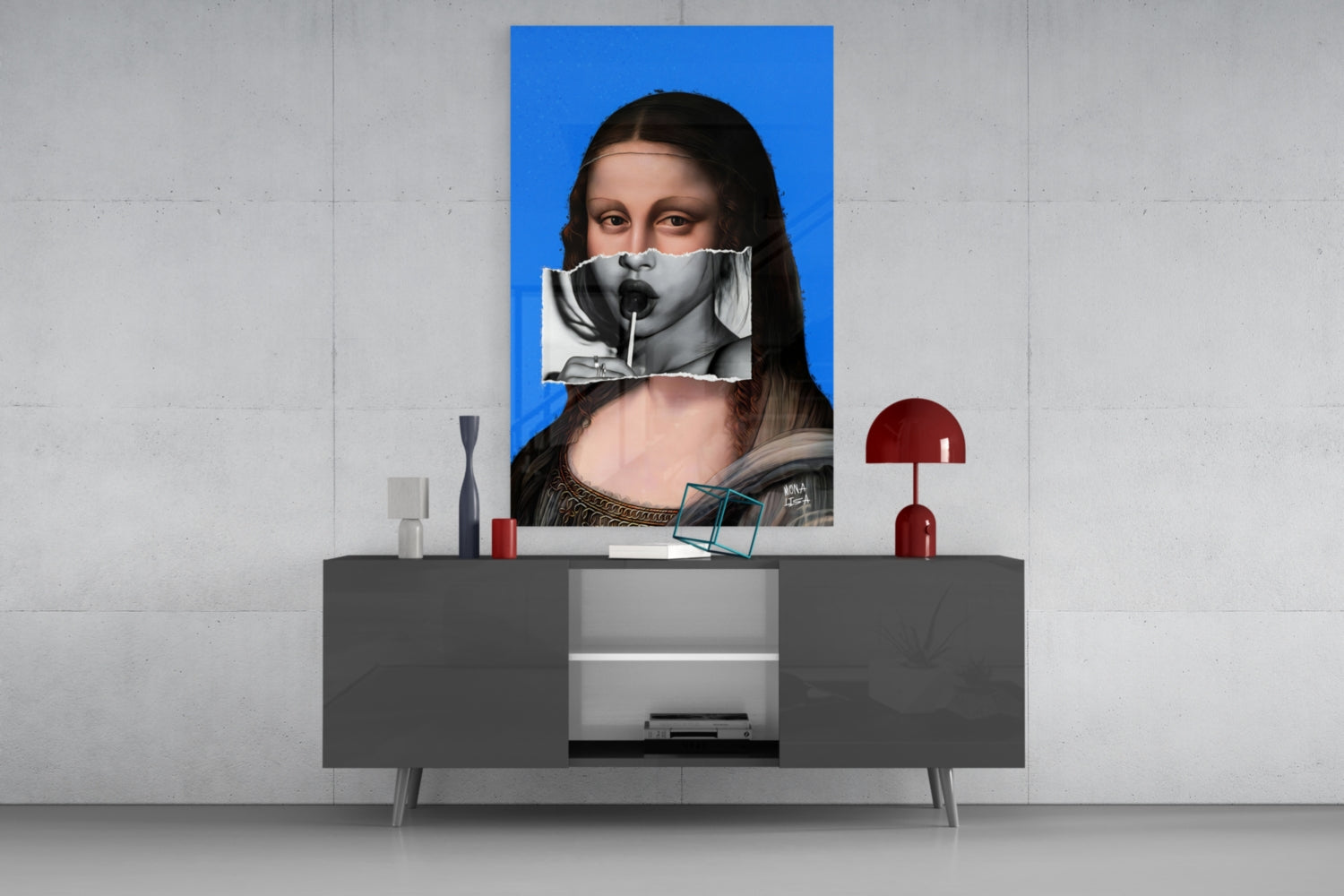 Contemporary Mona Lisa Glass Wall Art || Designer Collection