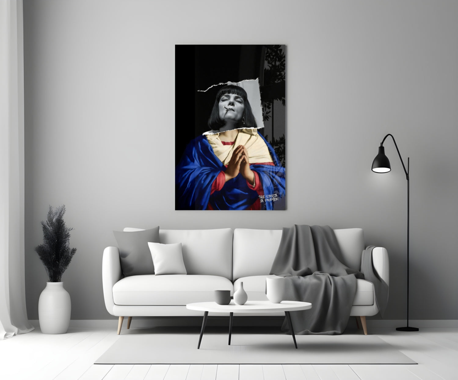 Contemporary Virgin Glass Wall Art || Designer Collection