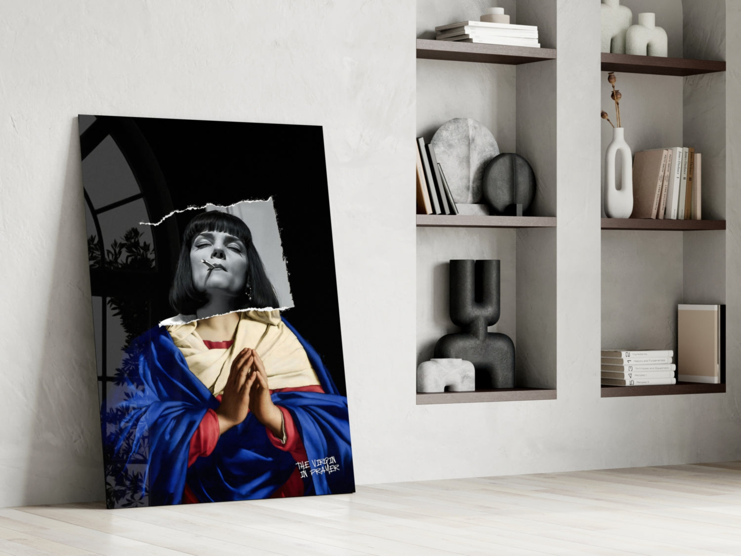 Contemporary Virgin Glass Wall Art || Designer Collection