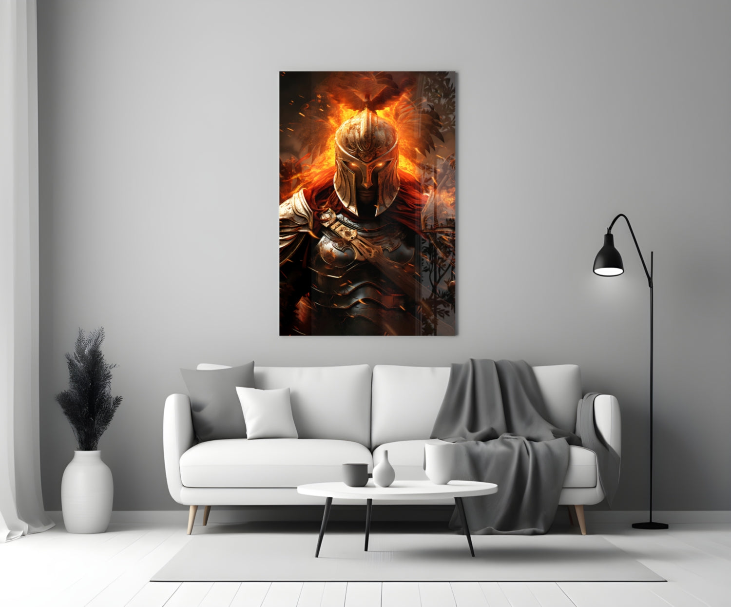 Warrior Glass Wall Art || Designer Collection