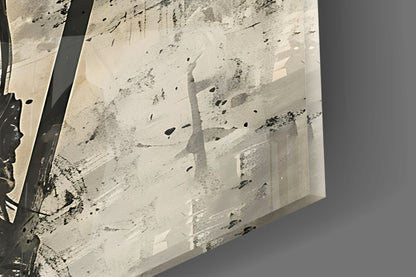 Sepia Spartan With Spear Glass Wall Art