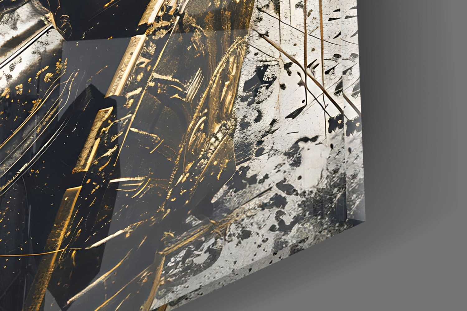 Black Gold Roman Centurion Glass Wall Art
