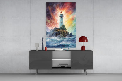 Lighthouse Glass Wall Art || Designer Collection