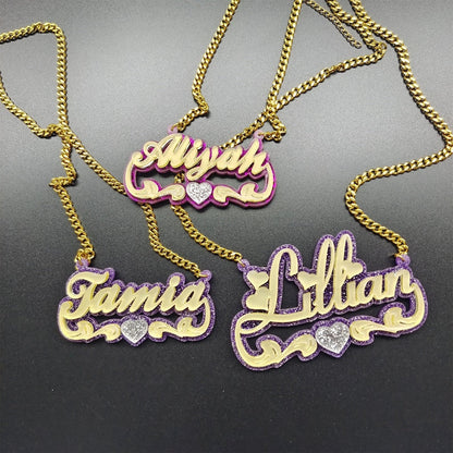 Custom Acrylic Colorful Name Necklace Gift For Her