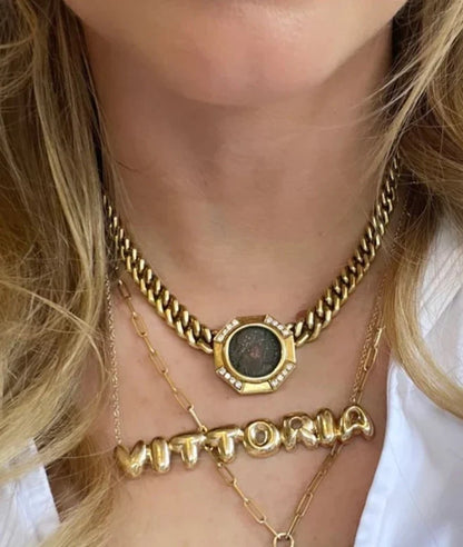 large bubble letter name necklace