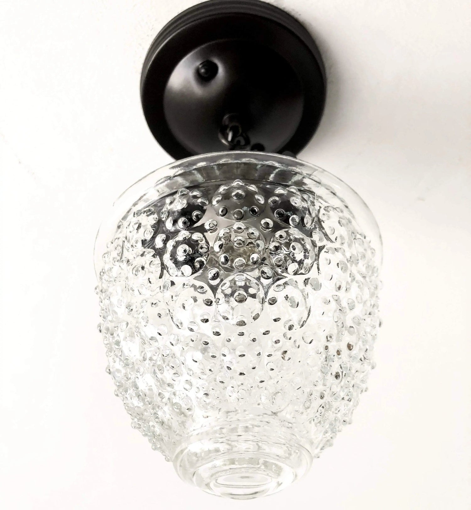 Antique Acorn Glass Ceiling Light with Chain | 6″