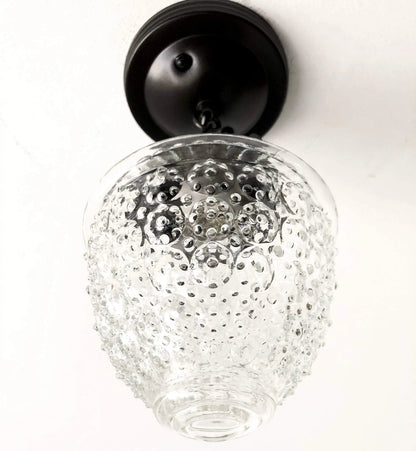 Antique Acorn Glass Ceiling Light with Chain | 6″