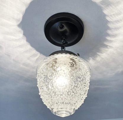 Antique Acorn Glass Ceiling Light with Chain | 6″