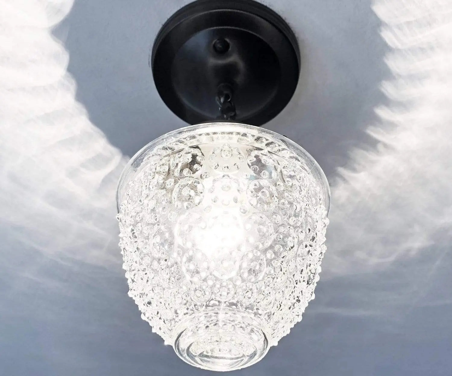 Antique Acorn Glass Ceiling Light with Chain | 6″