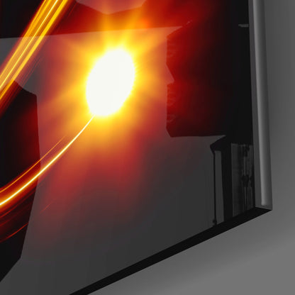 Amber Light Streak Virgo Symbol Glass Wall Art