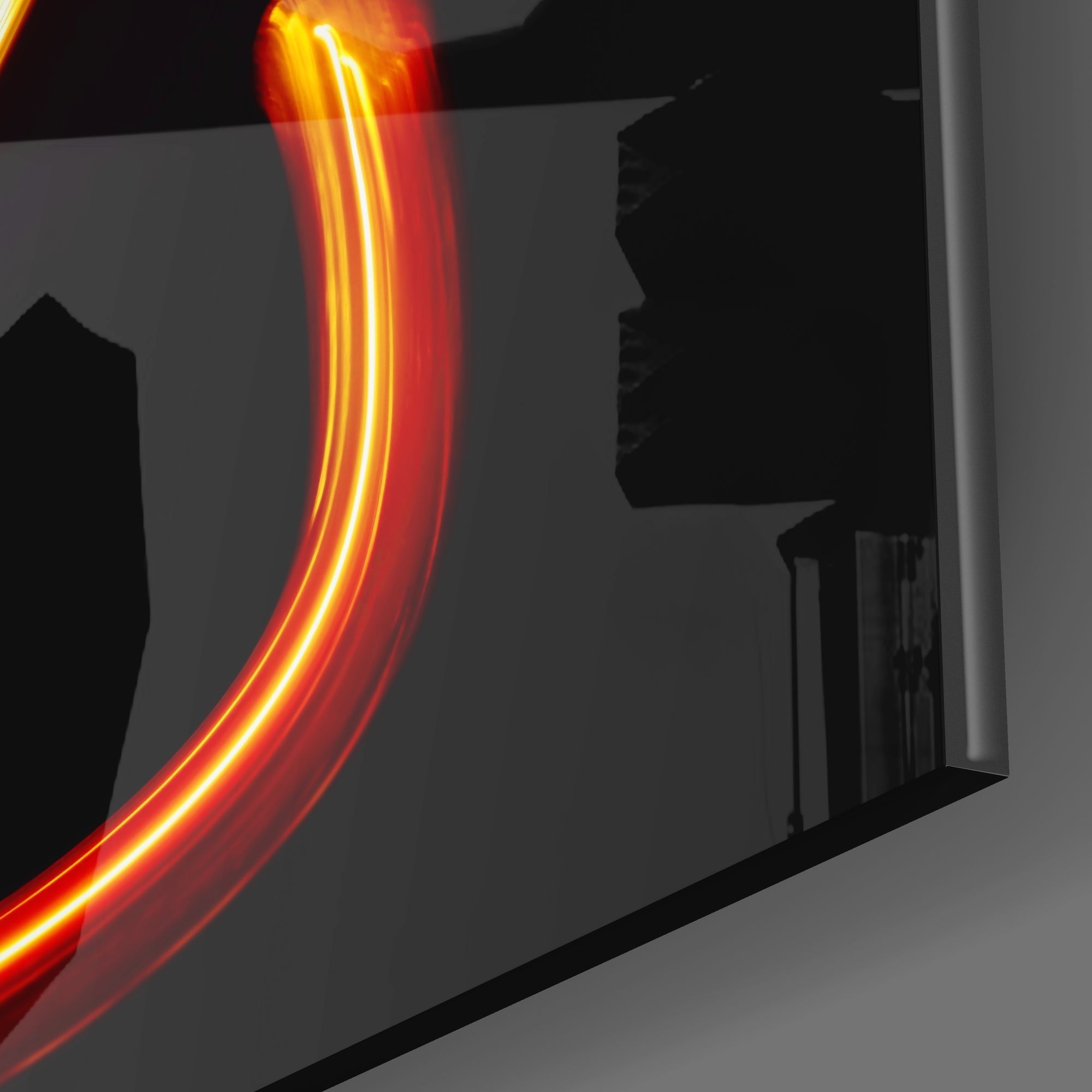 Flowing Flame Loop Leo Symbol Glass Wall Art
