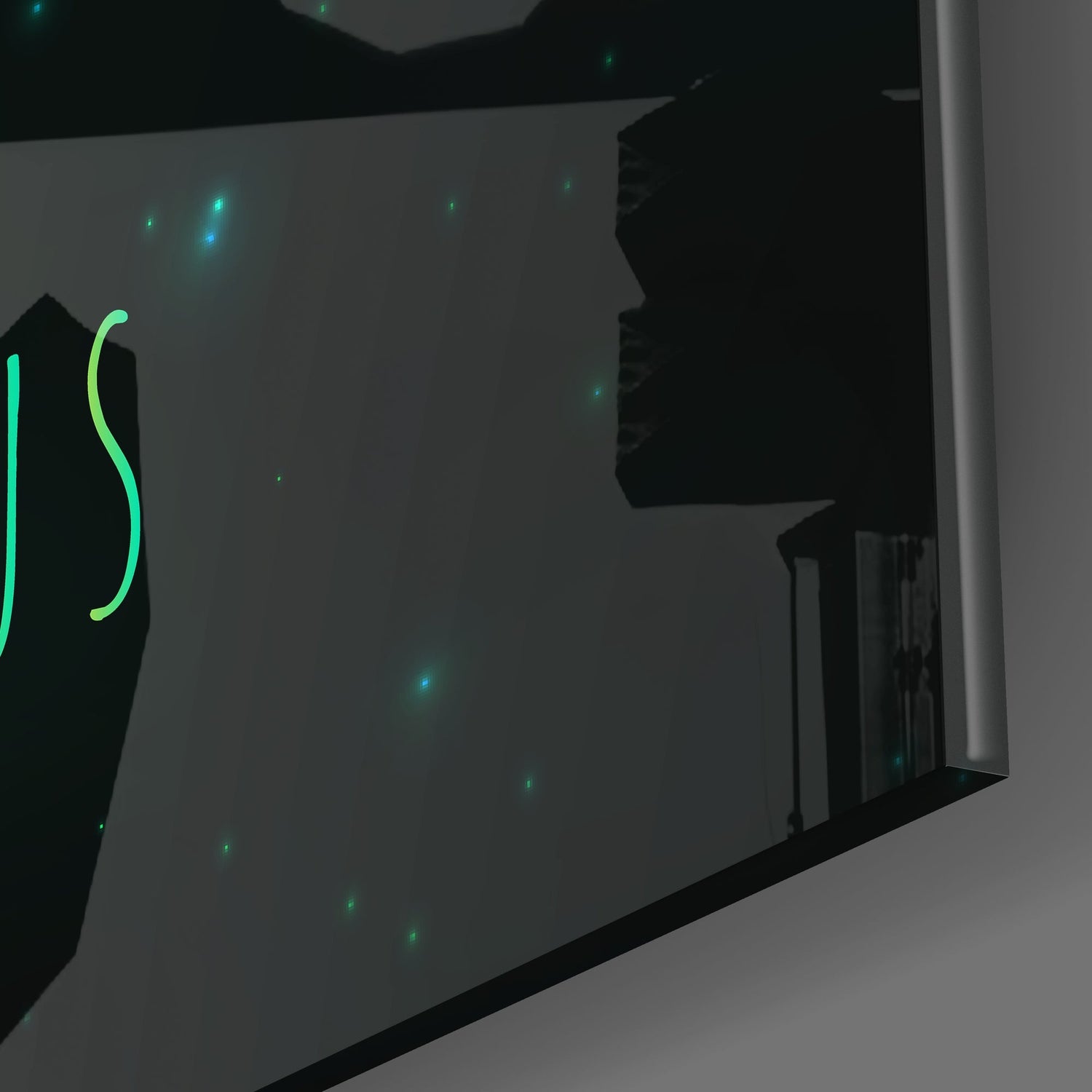 Emerald Brushstroke Starry Aquarius Glass Wall Art