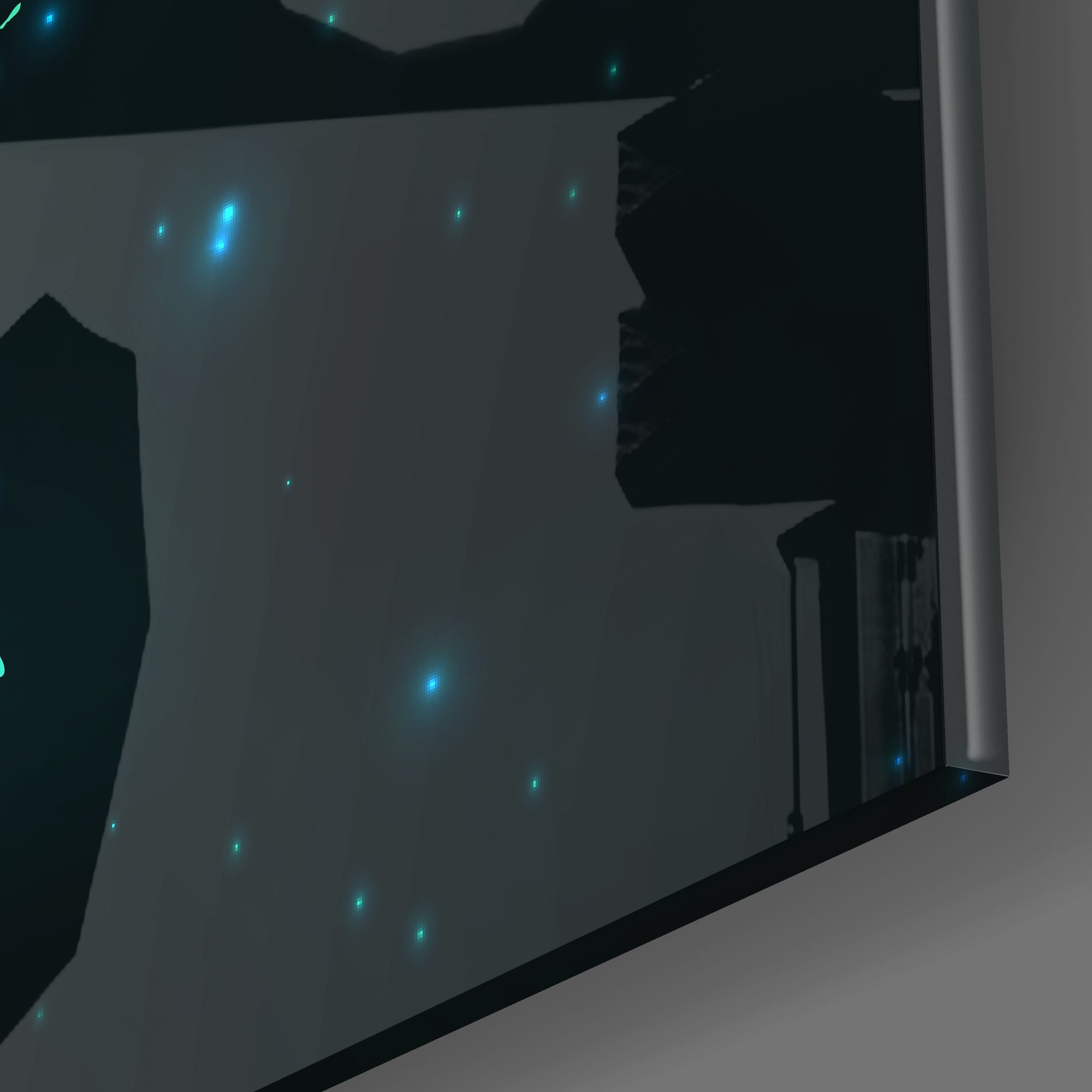 Mint Green Brushstroke Starry Cancer Glass Wall Art