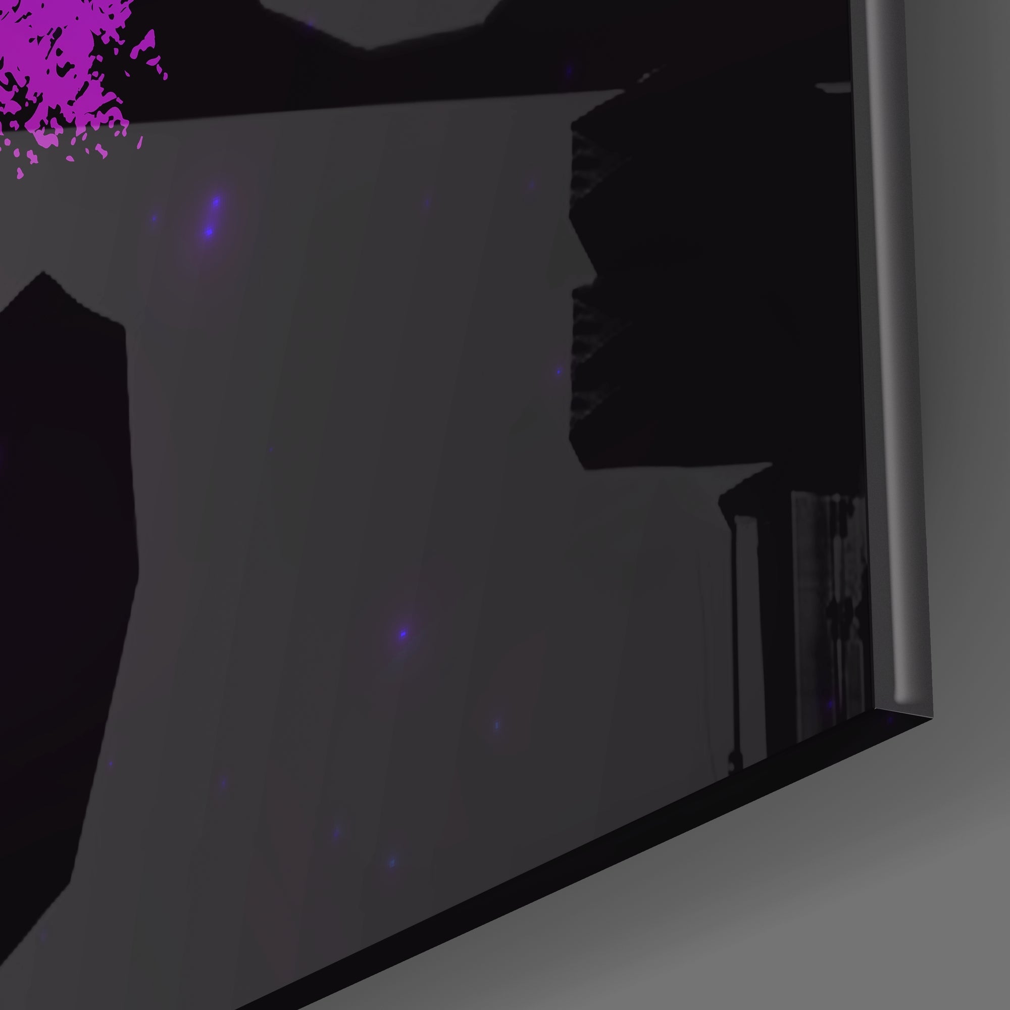 Magenta Brushstroke Starry Pisces Glass Wall Art