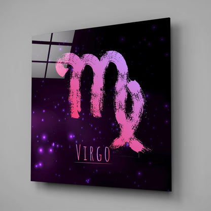 Pink Brushstroke Purple Nebula Virgo Glass Wall Art