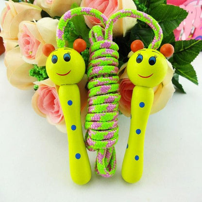 Kids Jump Rope With Wood Handle Children Skipping Ropes Gym Fitness Equipment Jump Ropes For Girls Boys Skipping Rope For Kids With Wooden Handle Cotton Braided Outdoor Fun Activity For Exercise Fitness