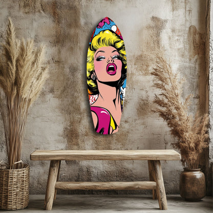 Blonde Starlet Popart Glass Wall Art