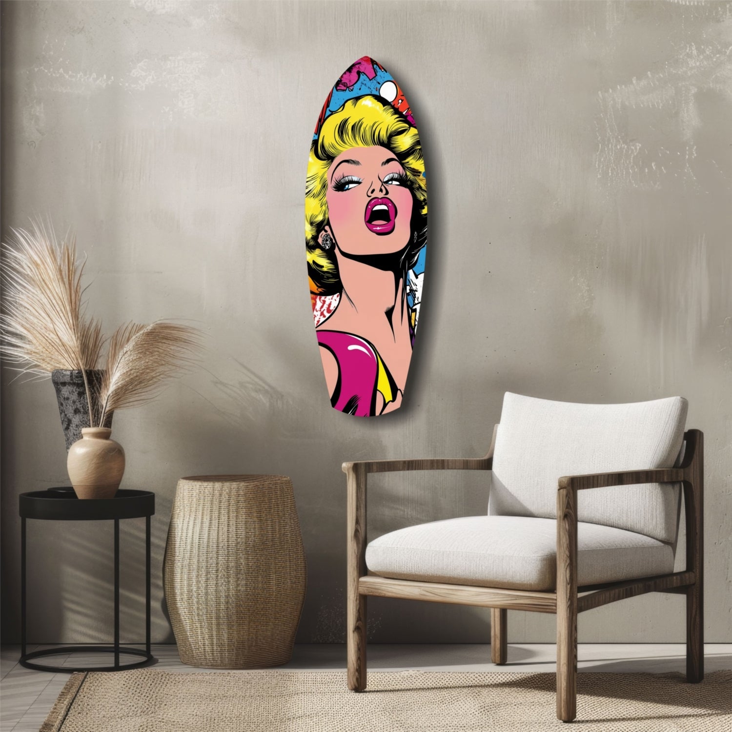 Blonde Starlet Popart Glass Wall Art
