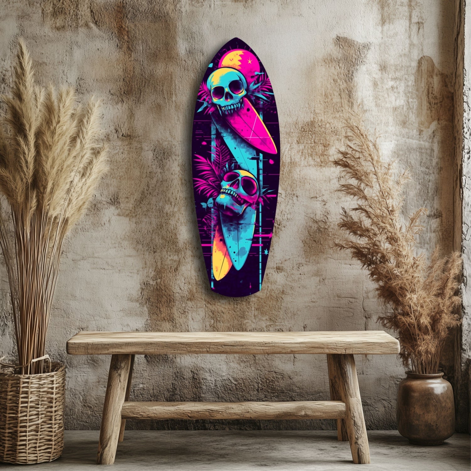 Addicted to Surfing Glass Wall Art
