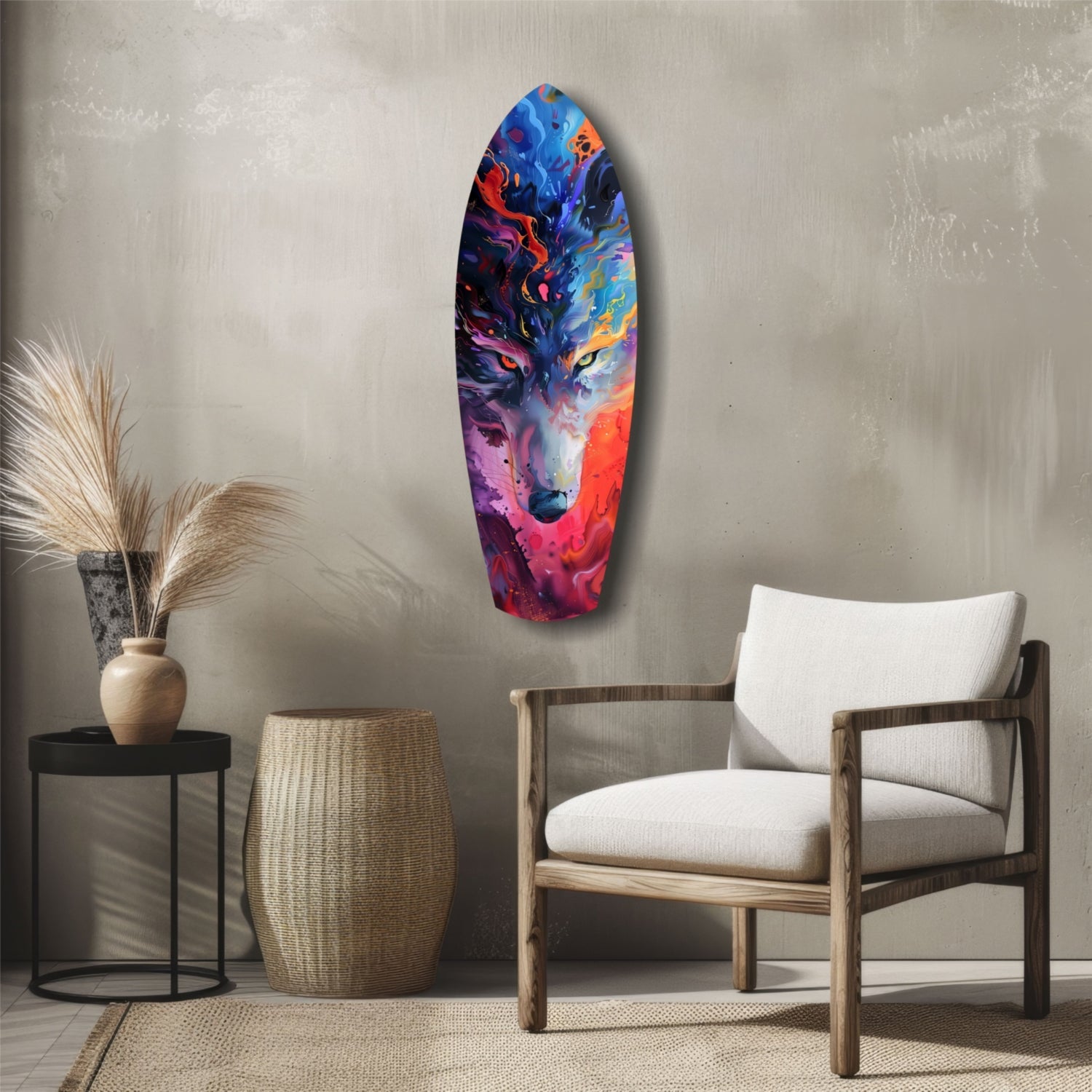 Alone Wolf V1 Glass Wall Art