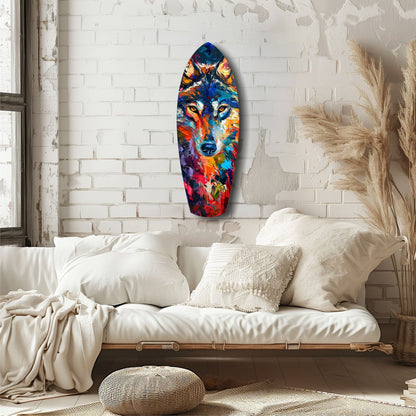 Alone Wolf V2 Glass Wall Art