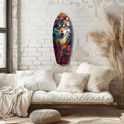 Alone Wolf V3 Glass Wall Art
