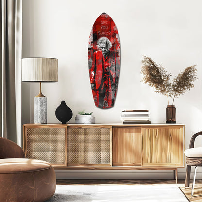 Crimson Collage Are You Sure Surfboard Glass Wall Art