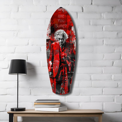 Crimson Collage Are You Sure Surfboard Glass Wall Art