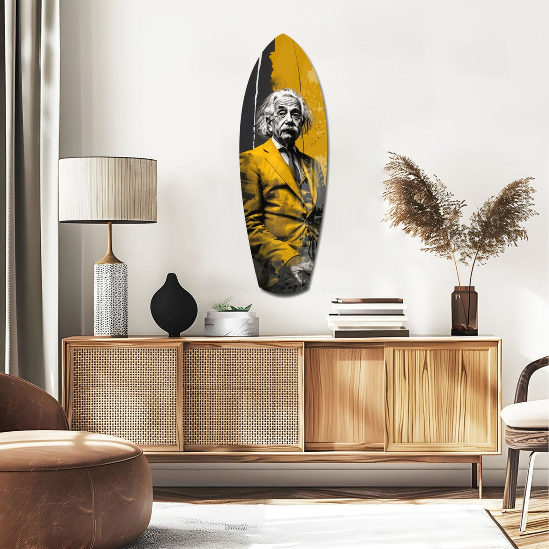 Listening Professor Glass Wall Art
