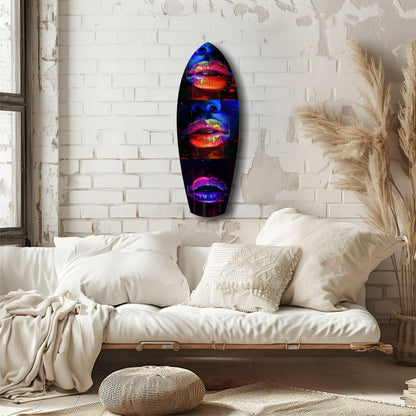 Colorful Lips V12 Glass Wall Art