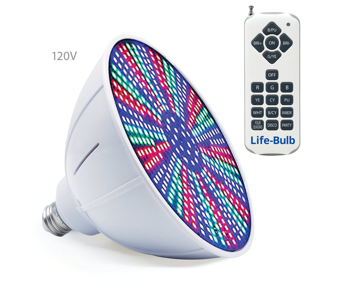 Life-Bulb Color LED Pool Replacement Bulb (E26 Base) | Replaces Pentair Amerlite &amp; Hayward AstroLite (120V) | Lifetime Replacement Program