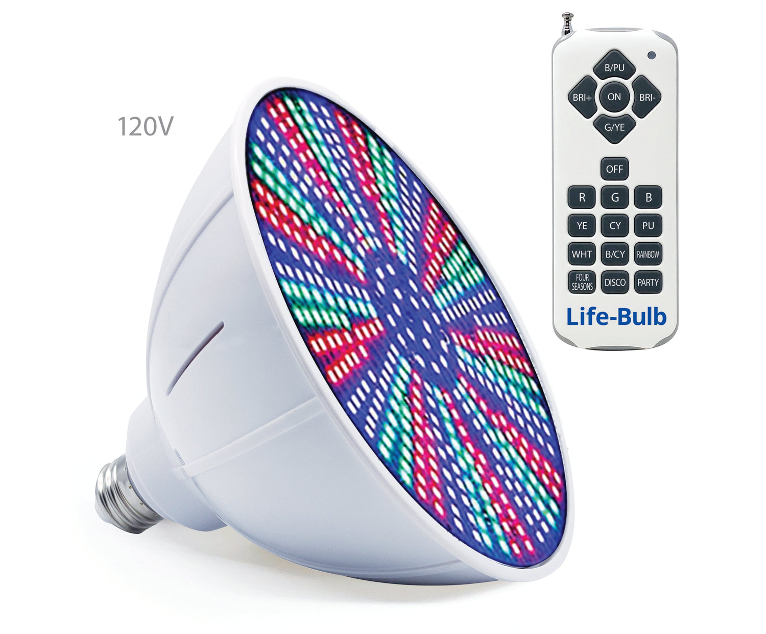 Life-Bulb Color LED Pool Replacement Bulb (E26 Base) | Replaces Pentair Amerlite &amp; Hayward AstroLite (120V) | Lifetime Replacement Program
