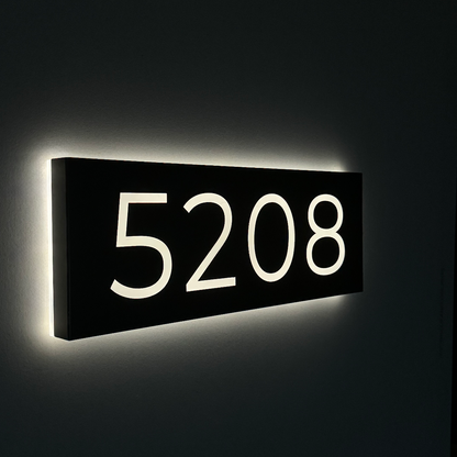 Metal Backlit Address Plaque – Custom LED House Address Sign