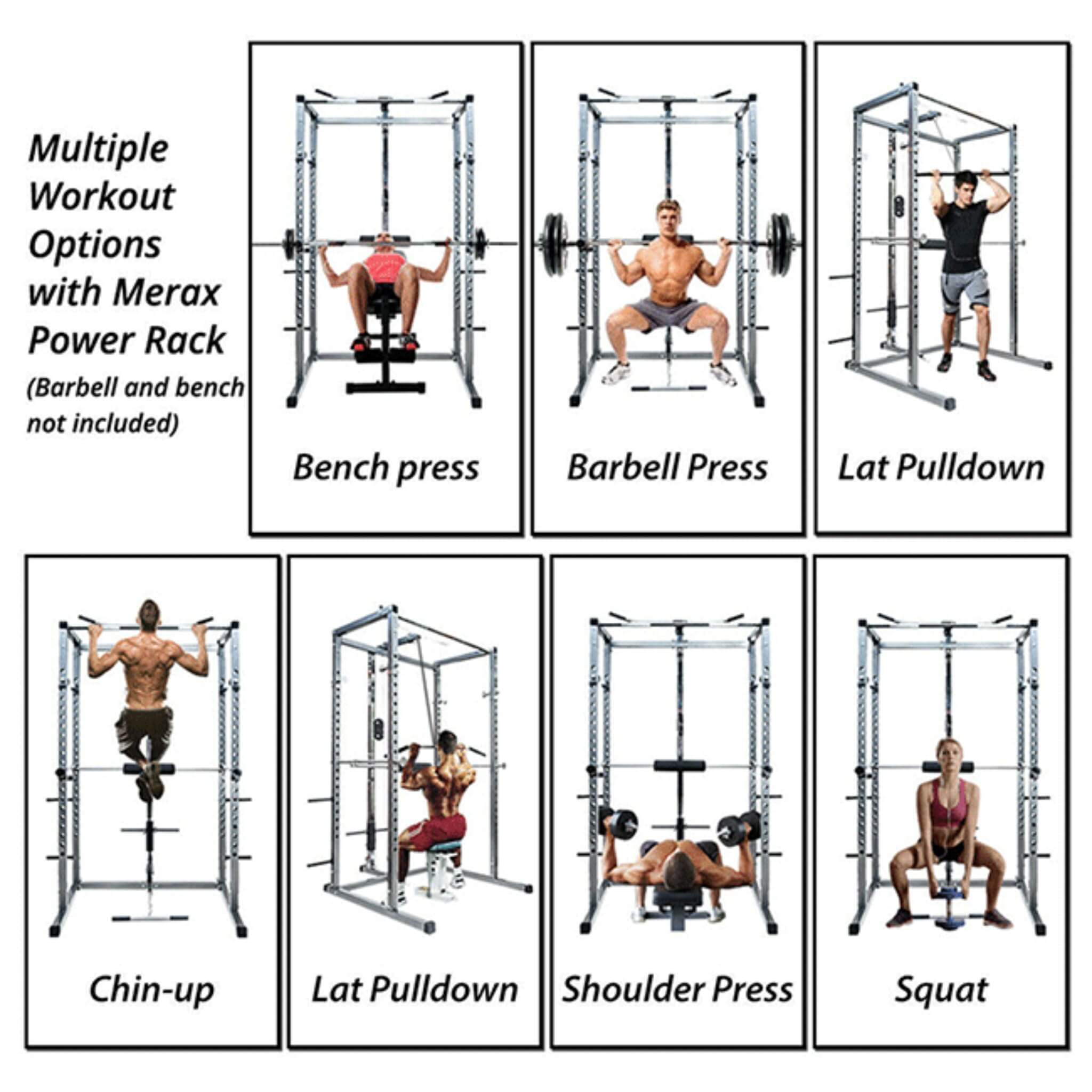 Merax Multi-Functional Olympic Power Squat Rack Cage For Home &amp; Gym (SAK98719)