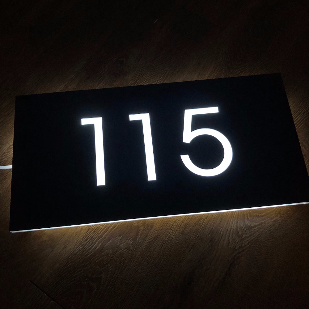 Metal Backlit Address Plaque – Custom LED House Address Sign