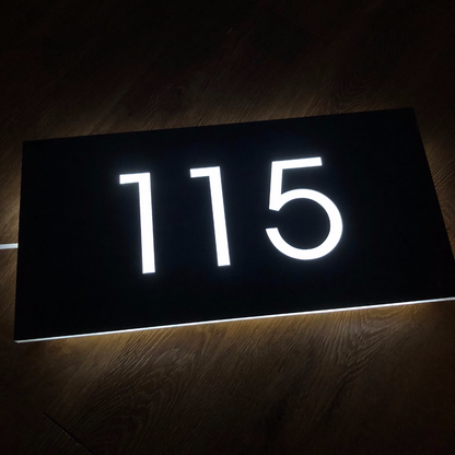 Metal Backlit Address Plaque – Custom LED House Address Sign