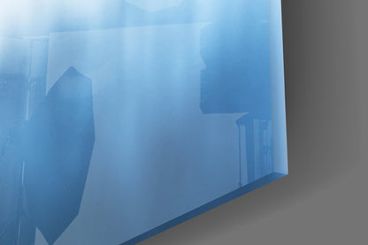 Golden Sunrise Calm Pier Glass Wall Art
