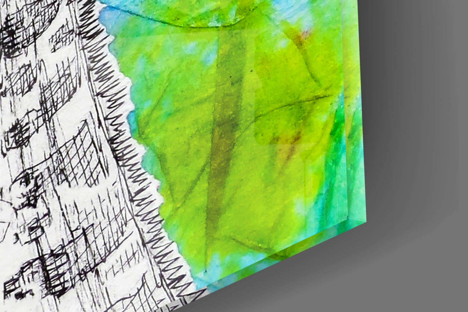 Sketch Giraffe Rainbow Watercolor Glass Wall Art